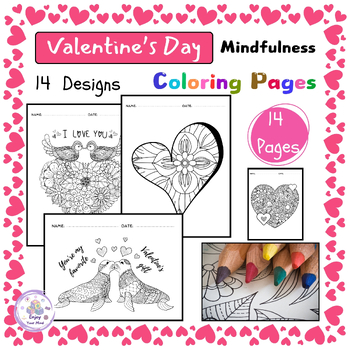 Preview of Valentine's Day Activities |Mindfulness Coloring Pages |Mandala Coloring Sheets
