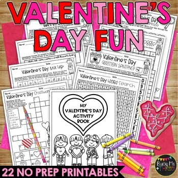Preview of Valentines Day Worksheets NO PREP Activities | Math and Reading | February