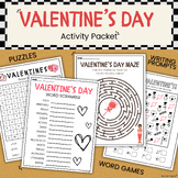Valentine's Day Activities Packet-Puzzles, Word Games, Wri