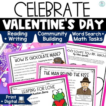 Preview of Valentine's Day Reading Passages Writing Somebody Loves You Mr Hatch Activities
