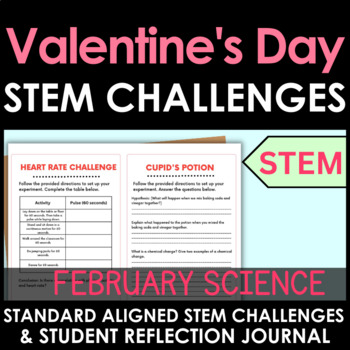 Preview of Valentine's Day Activities Science Experiments | February | STEM Challenges