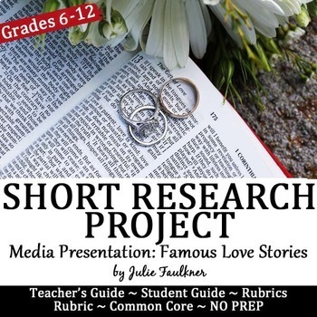 Preview of Valentine's Day Activities, Short Research Project, Famous Love Stories