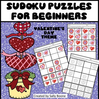 Preview of Valentine's Day Activities Sudoku Puzzles for Beginners