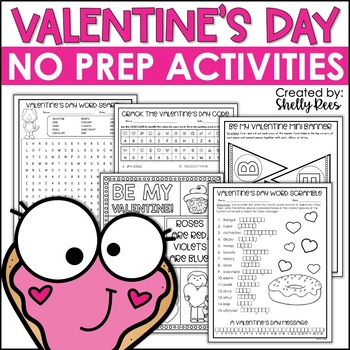 Preview of Valentine's Day Activities Coloring Pages & Craft Valentines Day Word Search