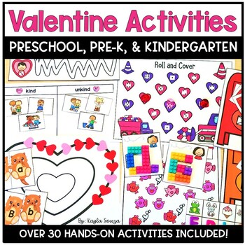 Preview of Valentine's Day Activities and Centers for Preschool and PreK