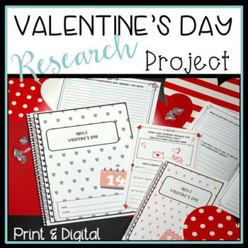Preview of Valentine's Day Activities and Research - print and digital