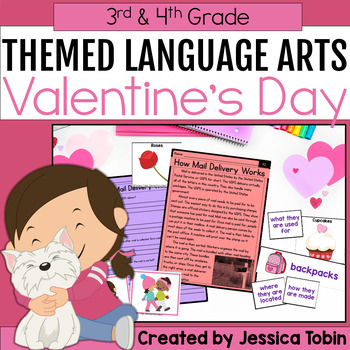 Preview of Valentine's Day Activities for ELA 3rd & 4th Grade- Seasonal Standards-Based ELA