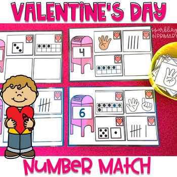 Preview of Valentine's Day Activities for Kindergarten Number Match