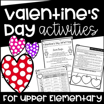 Preview of Valentine's Day Activities for Upper Elementary Math, Reading, Language Arts
