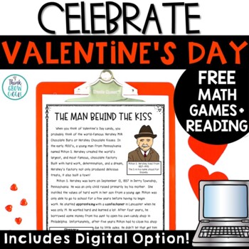 Preview of Valentine's Day Activities Reading Comprehension Passage February Close Read