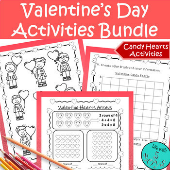 Preview of 3rd Grade Valentine's Day Math Activities - Multiplication, Arrays, & Division