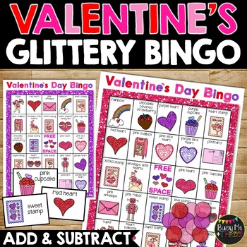 Preview of Valentines Day Activity Bingo Game Glittery 25 Different Bingo Cards Hearts