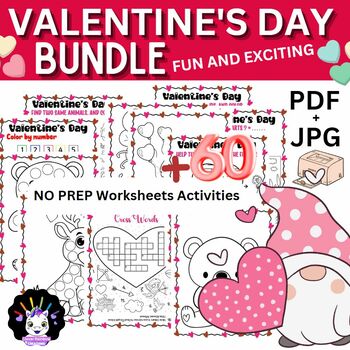 Preview of Valentine's Day Activity Book,Fun Workbook for Kids February Morning Work BUNDLE