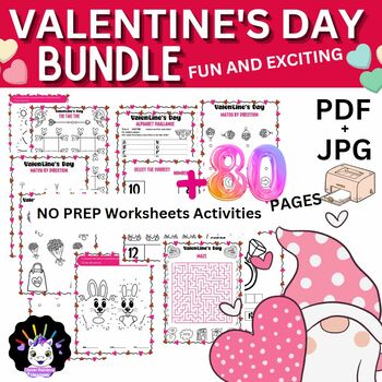 Preview of Valentine's Day Activity Book,Fun Workbook for Kids February Morning Work BUNDLE