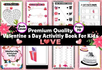 Preview of Valentine's Day Activity Book for Kids valentines activity workbook kids