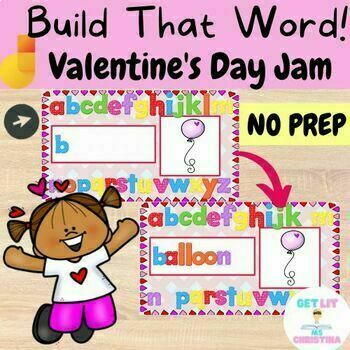 Preview of Valentine's Day Activity | Build a Word | Jamboard game | NO PREP| worksheets