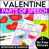Valentine's Day Activity Color By Number - Parts of Speech