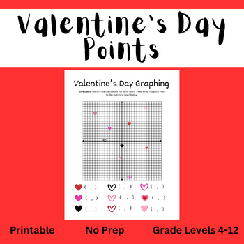 Preview of Valentine's Day Activity - Coordinate Plane Identifying Points - Printable
