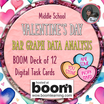 Preview of Valentine's Day Activity: Data Analysis Digital Task Cards on BOOM Learning