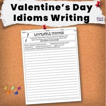 Preview of FREE Valentine's Day Activity - Middle School Idioms Narrative Writing Prompt