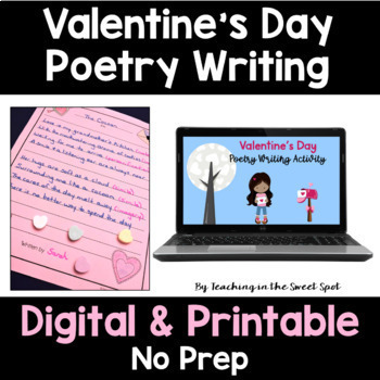 Preview of Valentine's Day Activity Poetry Writing Middle School