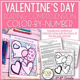 Valentine's Day Activity-Reading Comprehension Color by Number