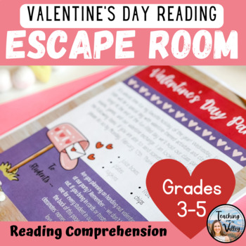 Preview of Valentine's Day Reading Comprehension Escape Room Activity 3rd, 4th, 5th grade