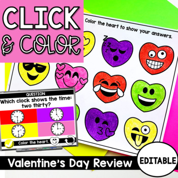 Preview of Valentine's Day Activity Review Questions & Coloring Sheet