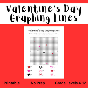 Preview of Valentine's Day Activity - Writing Equations in Slope Intercept Form - Printable