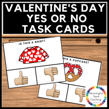 Preview of Valentine's Day Activity Yes or No Questions Printable Task Cards