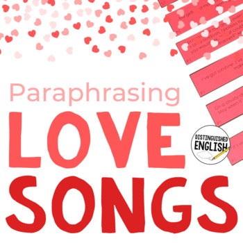 Preview of Valentine's Day Activity for Middle School ELA | Paraphrasing Love Songs