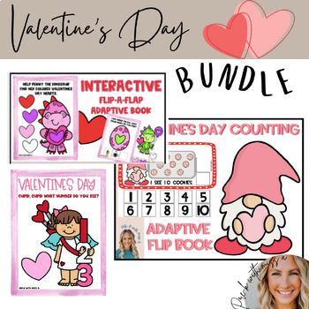 Preview of Valentine's Day Adaptive & Interactive Book Bundle