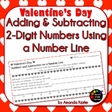 Valentine's Day Adding and Subtracting 2-Digit Numbers on 