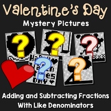 Valentines Day Fractions Math, Valentines Day Adding And S