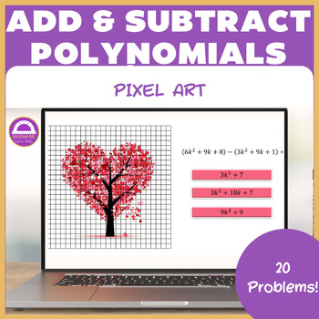 Preview of Adding and Subtracting Polynomials Pixel Art Activity | Digital Resource