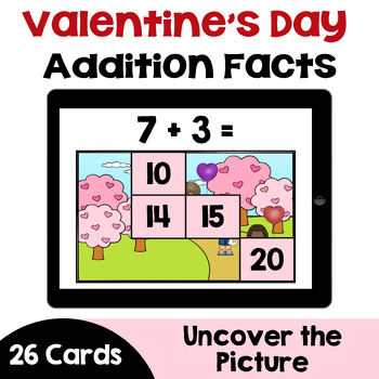 Preview of Valentine's Day Addition Facts Boom Cards
