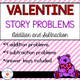 Valentine's Day Addition & Subtraction Story/Word Problems