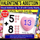 Valentines Day Addition To 20 with Visuals for Counting Ta