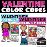 Valentine's Day Addition and Subtraction Facts Color by Nu
