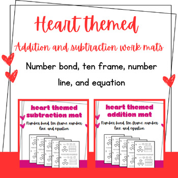 Preview of Valentine's Day Addition and Subtraction Mats for Numbers to 20