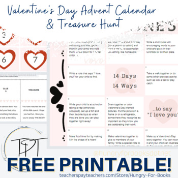 Preview of Valentine's Day Advent Calendar for Families