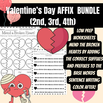 Preview of Valentine's Day Affix Bundle (2nd-4th Grade)