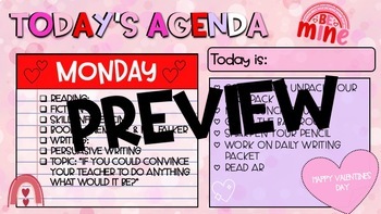 Preview of Valentine's Day Agenda Slides