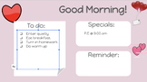 Valentine's Day Agenda Slides: Daily Slides Google Slides