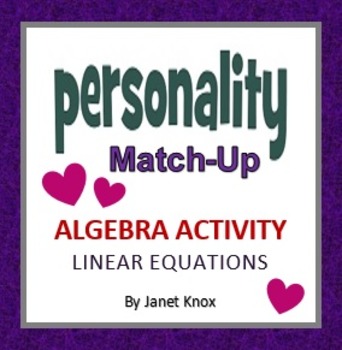 Preview of Valentine's Day Algebra Activity:  Linear Equations