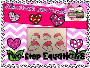 Preview of Valentine's Day Algebra Activity - Solving Two-Step Equations