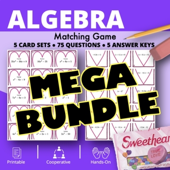 Preview of Valentine's Day: Algebra BUNDLE - Matching Games