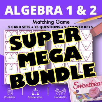 Preview of Valentine's Day: Algebra SUPER MEGA BUNDLE - Matching Games