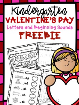 Preview of Valentine's Day Alphabet Letters FREEBIE Worksheet (Kindergarten)