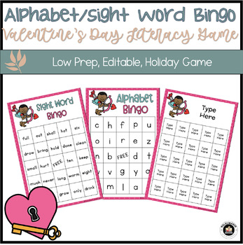Preview of Valentine's Day Alphabet and Sight Word Bingo